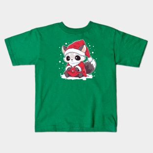 A tiny raccoon trying to be like Santa Kids T-Shirt